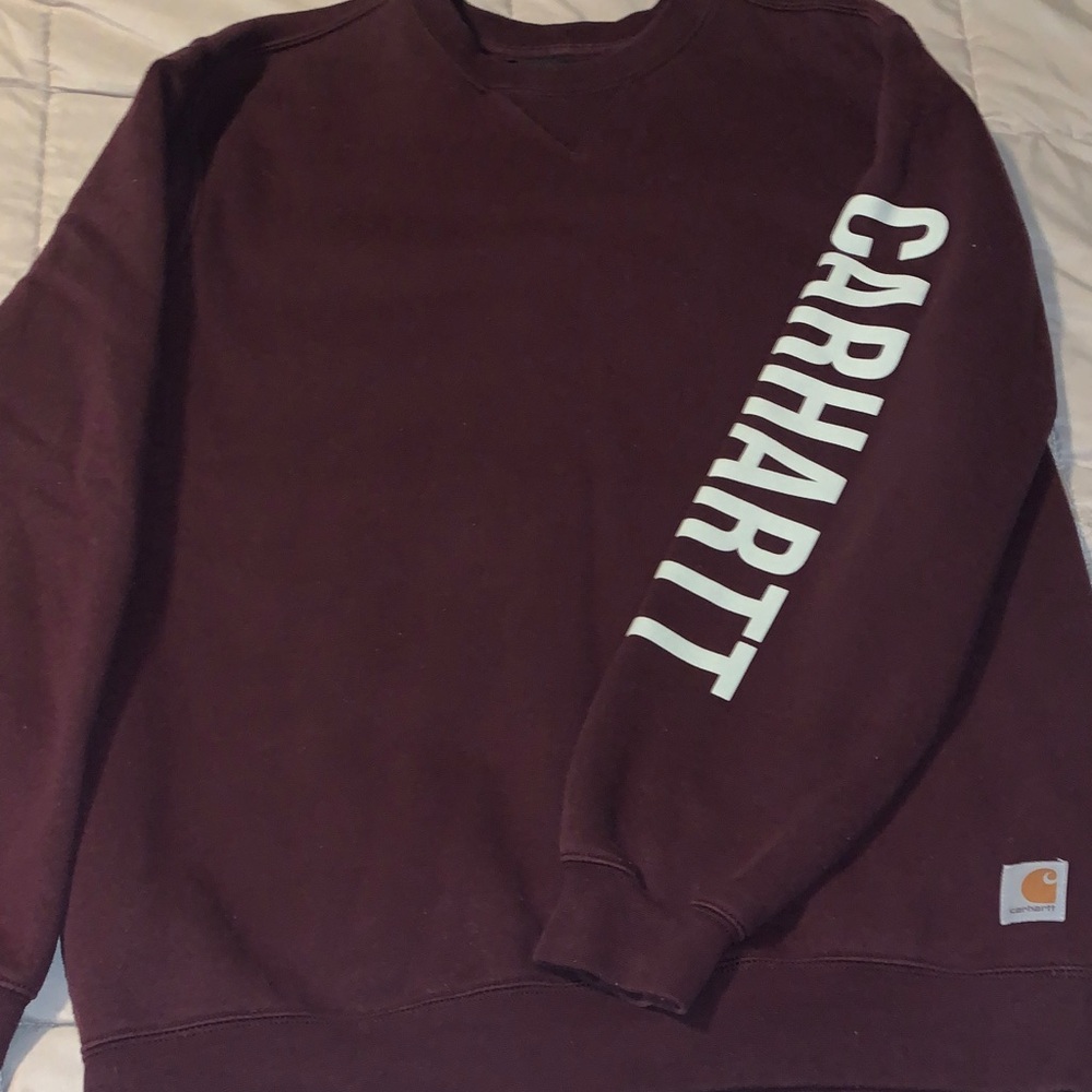 Carhartt womens Burgundy Crewneck Sweater Loose fit